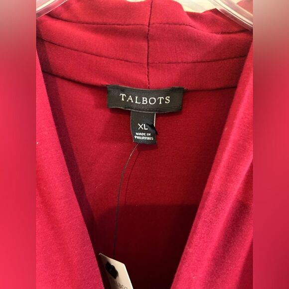 NWT Talbots Burgundy Red Fit & Flare Stretch Comfort Short Sleeve Belted Dress - Picture 3 of 8